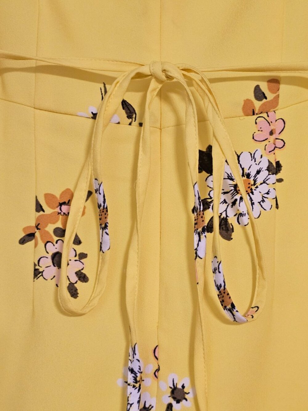 LOFT Petite Dress Womens XSP Yellow Floral Mini Ruffle Sleeve Summer Dress - Picture 8 of 13